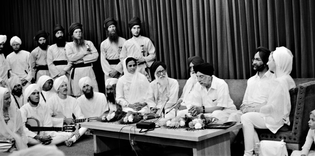 Bhai Sahib (center rear) & Shakti Parwha (far right) & Sangat